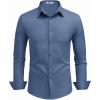 imageCOOFANDY Mens Dress Shirts Long Sleeve Button Down Shirts Regular Fit Business Casual ShirtsBlue