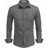 imageCOOFANDY Mens Dress Shirts Long Sleeve Button Down Shirts Regular Fit Business Casual ShirtsDark Gray