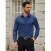 imageCOOFANDY Mens Dress Shirts Long Sleeve Button Down Shirts Regular Fit Business Casual ShirtsDenim Blue