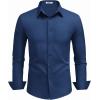 imageCOOFANDY Mens Dress Shirts Long Sleeve Button Down Shirts Regular Fit Business Casual ShirtsDenim Blue