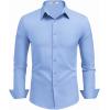 imageCOOFANDY Mens Dress Shirts Long Sleeve Button Down Shirts Regular Fit Business Casual ShirtsLight Blue