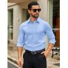 imageCOOFANDY Mens Dress Shirts Long Sleeve Button Down Shirts Regular Fit Business Casual ShirtsLight Blue