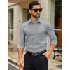 imageCOOFANDY Mens Dress Shirts Long Sleeve Button Down Shirts Regular Fit Business Casual ShirtsLight Gray