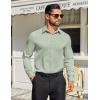 imageCOOFANDY Mens Dress Shirts Long Sleeve Button Down Shirts Regular Fit Business Casual ShirtsLight Green