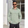 imageCOOFANDY Mens Dress Shirts Long Sleeve Button Down Shirts Regular Fit Business Casual ShirtsLight Green