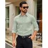 imageCOOFANDY Mens Dress Shirts Long Sleeve Button Down Shirts Regular Fit Business Casual ShirtsLight Green