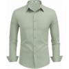 imageCOOFANDY Mens Dress Shirts Long Sleeve Button Down Shirts Regular Fit Business Casual ShirtsLight Green