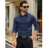 imageCOOFANDY Mens Dress Shirts Long Sleeve Button Down Shirts Regular Fit Business Casual ShirtsNavy Blue