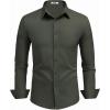 imageCOOFANDY Mens Dress Shirts Long Sleeve Button Down Shirts Regular Fit Business Casual ShirtsOlive Green