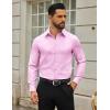 imageCOOFANDY Mens Dress Shirts Long Sleeve Button Down Shirts Regular Fit Business Casual ShirtsPink