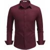 imageCOOFANDY Mens Dress Shirts Long Sleeve Button Down Shirts Regular Fit Business Casual ShirtsWine Red