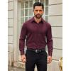 imageCOOFANDY Mens Dress Shirts Long Sleeve Button Down Shirts Regular Fit Business Casual ShirtsWine Red