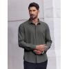imageCOOFANDY Mens Dress Shirts Long Sleeve Casual Button Down Shirt Solid Wrinkle Free Formal Business ShirtsArmy Green