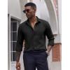 imageCOOFANDY Mens Dress Shirts Long Sleeve Casual Button Down Shirt Solid Wrinkle Free Formal Business ShirtsBlack