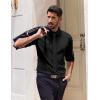 imageCOOFANDY Mens Dress Shirts Long Sleeve Casual Button Down Shirt Solid Wrinkle Free Formal Business ShirtsBlack