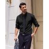 imageCOOFANDY Mens Dress Shirts Long Sleeve Casual Button Down Shirt Solid Wrinkle Free Formal Business ShirtsBlack