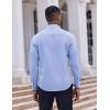 imageCOOFANDY Mens Dress Shirts Long Sleeve Casual Button Down Shirt Solid Wrinkle Free Formal Business ShirtsClear Blue