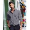 imageCOOFANDY Mens Dress Shirts Long Sleeve Casual Button Down Shirt Solid Wrinkle Free Formal Business ShirtsDark Grey
