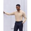 imageCOOFANDY Mens Dress Shirts Long Sleeve Casual Button Down Shirt Solid Wrinkle Free Formal Business ShirtsLight Khaki