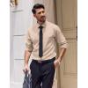 imageCOOFANDY Mens Dress Shirts Long Sleeve Casual Button Down Shirt Solid Wrinkle Free Formal Business ShirtsLight Khaki
