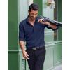 imageCOOFANDY Mens Dress Shirts Long Sleeve Casual Button Down Shirt Solid Wrinkle Free Formal Business ShirtsNavy Blue