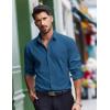imageCOOFANDY Mens Dress Shirts Long Sleeve Casual Button Down Shirt Solid Wrinkle Free Formal Business ShirtsOcean Blue