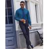 imageCOOFANDY Mens Dress Shirts Long Sleeve Casual Button Down Shirt Solid Wrinkle Free Formal Business ShirtsOcean Blue