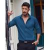 imageCOOFANDY Mens Dress Shirts Long Sleeve Casual Button Down Shirt Solid Wrinkle Free Formal Business ShirtsOcean Blue