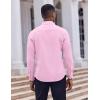 imageCOOFANDY Mens Dress Shirts Long Sleeve Casual Button Down Shirt Solid Wrinkle Free Formal Business ShirtsPink