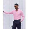 imageCOOFANDY Mens Dress Shirts Long Sleeve Casual Button Down Shirt Solid Wrinkle Free Formal Business ShirtsPink