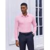 imageCOOFANDY Mens Dress Shirts Long Sleeve Casual Button Down Shirt Solid Wrinkle Free Formal Business ShirtsPink