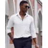 imageCOOFANDY Mens Dress Shirts Long Sleeve Casual Button Down Shirt Solid Wrinkle Free Formal Business ShirtsWhite