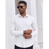 imageCOOFANDY Mens Dress Shirts Long Sleeve Casual Button Down Shirt Solid Wrinkle Free Formal Business ShirtsWhite