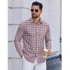 imageCOOFANDY Mens Dress Shirts Long Sleeve Plaid Cotton Button Down Shirts Wrinkle Free Business Casual ShirtBlue Orange Plaid