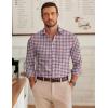 imageCOOFANDY Mens Dress Shirts Long Sleeve Plaid Cotton Button Down Shirts Wrinkle Free Business Casual ShirtBlue Orange Plaid