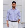 imageCOOFANDY Mens Dress Shirts Long Sleeve Plaid Cotton Button Down Shirts Wrinkle Free Business Casual ShirtBlue Plaid