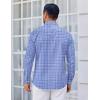 imageCOOFANDY Mens Dress Shirts Long Sleeve Plaid Cotton Button Down Shirts Wrinkle Free Business Casual ShirtBlue White Plaid