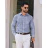 imageCOOFANDY Mens Dress Shirts Long Sleeve Plaid Cotton Button Down Shirts Wrinkle Free Business Casual ShirtGrey White Plaid