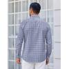 imageCOOFANDY Mens Dress Shirts Long Sleeve Plaid Cotton Button Down Shirts Wrinkle Free Business Casual ShirtGrey White Plaid