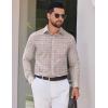 imageCOOFANDY Mens Dress Shirts Long Sleeve Plaid Cotton Button Down Shirts Wrinkle Free Business Casual ShirtKhaki Plaid