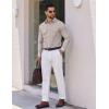 imageCOOFANDY Mens Dress Shirts Long Sleeve Plaid Cotton Button Down Shirts Wrinkle Free Business Casual ShirtKhaki Plaid