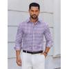 imageCOOFANDY Mens Dress Shirts Long Sleeve Plaid Cotton Button Down Shirts Wrinkle Free Business Casual ShirtWhite Red Plaid
