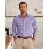 imageCOOFANDY Mens Dress Shirts Long Sleeve Plaid Cotton Button Down Shirts Wrinkle Free Business Casual ShirtWhite Red Plaid