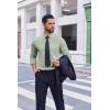 imageCOOFANDY Mens Dress Shirts Long Sleeve Regular Fit Formal Shirts Business Casual Button Down ShirtsLight Green