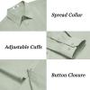 imageCOOFANDY Mens Dress Shirts Long Sleeve Regular Fit Formal Shirts Business Casual Button Down ShirtsLight Green