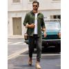 imageCOOFANDY Mens Flannel Shirts Long Sleeve Button Down Shirt Casual Plaid Shirts with PocketArmy Green