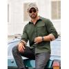 imageCOOFANDY Mens Flannel Shirts Long Sleeve Button Down Shirt Casual Plaid Shirts with PocketArmy Green
