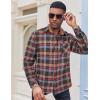 imageCOOFANDY Mens Flannel Shirts Long Sleeve Button Down Shirt Casual Plaid Shirts with PocketBlue Brown Red Plaid