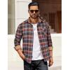 imageCOOFANDY Mens Flannel Shirts Long Sleeve Button Down Shirt Casual Plaid Shirts with PocketBlue Brown Red Plaid