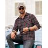 imageCOOFANDY Mens Flannel Shirts Long Sleeve Button Down Shirt Casual Plaid Shirts with PocketCedarwood Plaid